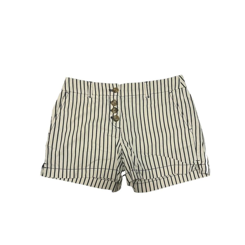 LOFT Blue White Striped Shorts Sz 0